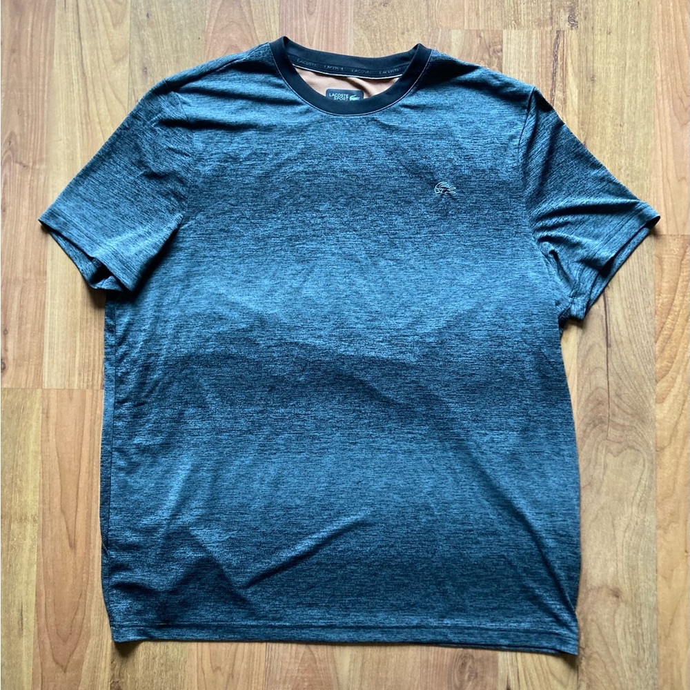 Lacoste Sport Gray Black Copper Short Sleeve Performance Shirt Men’s FR8 3XL